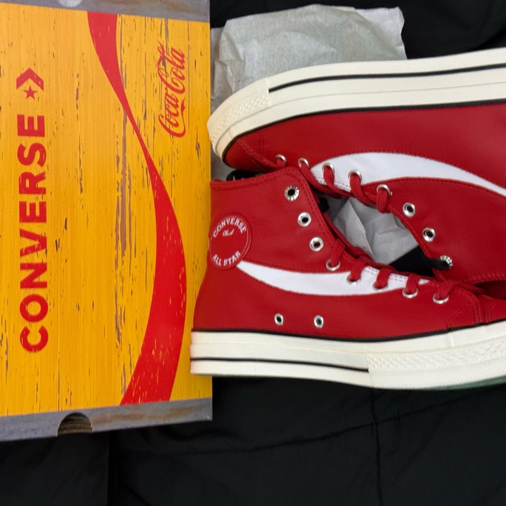 Converse Red and White High-Top Sneakers